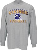 Minnesota Vikings -Grey- Stacked Helmet Long Sleeve T-Shirt