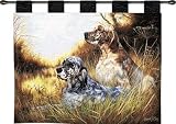 Review ArtExpression  / English Setter - Artist: Robert May - Fabric Size: 34.00 by 26.00 inches Wall Tapestry with hanging rods and tassels included