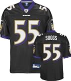 Terrell Suggs Jersey: Reebok Authentic Black #55 Baltimore Ravens Jersey