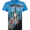 ED HARDY Skull Dagger & Blue Tiger Mens T-Shirt