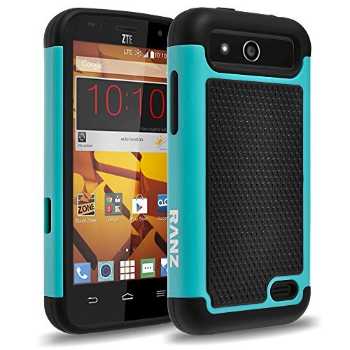 ZTE Speed Case, RANZ® Black/Mint Heavy Duty Dual Layer Armored Hybrid Case Cover For ZTE Speed N9130 (Boost Mobile)