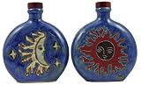 20 Oz. MARA Stoneware COLLECTIBLE Liquor Flask DECANTER Celestial SUN Moon BLUE