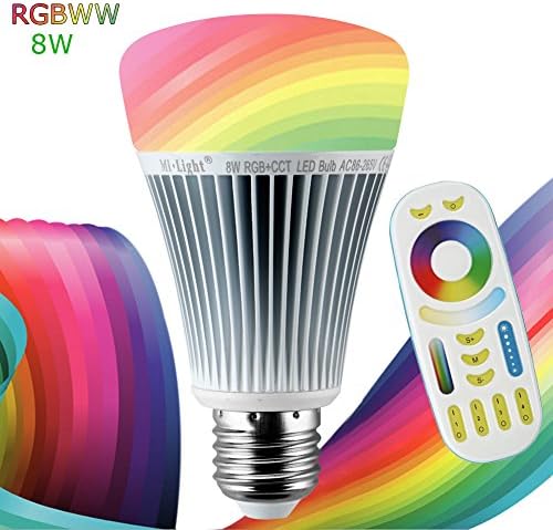 Your Supermasrt New 2.4G 8W RGB LED Lamp Light Bulb E27 Mi Light RGBWW Series W/ Remote Control
