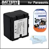 Battery Kit For Panasonic HC-X920, HC-X920M, HDC-SD800K 3 MOS Twin Memory 3D Compatible Camcorder Includes Extended Replacement (1500Mah) VW-VBN130 Battery (Fully Decoded!) + LCD Screen Protectors + MicroFiber Cleaning Cloth