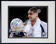 Buy Tim Duncan 2007 with Western Conference Champions Trophy Double Matted 8 x 10 Photograph in Bla by Photo File