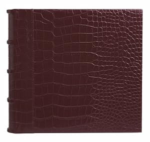 Burgundy Croco Leather Photo Album 9x9", Holds 200 4x6" Pictures