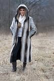 Chinchilla Hooded Full Length Coat