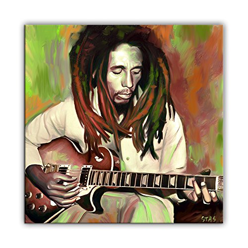 BOB MARLEY cd reggae drawing print CANVAS wall art GICLEE PAINTING (L/Unmounted)