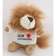 Pl�sch L�we Schl�sselhalter mit einem T-shirt mit Aufschrift mit Ich liebe Victoriana