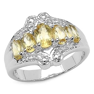 Buy 1.30 Carat Genuine Citrine .925 Silver Ring by JewelzDirect