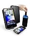 Tuff-Luv 'Faux' Leather In-Genius Case Cover for HTC Desire HD - Black