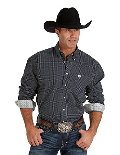 Cinch Apparel Mens Navy Box Print Shirt
