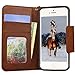 iPhone 5s Case,iPhone SE case,iPhone 5 Case,By HiLDA,Wallet Case,PU Leather Case,Credit Card Holder,Flip Cover Case[Brown]