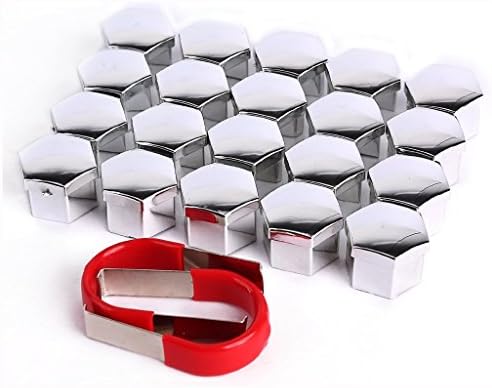 Generic 20 Pcs 19mm CHROME WHEEL LUG NUT BOLT COVER CAPS Removal Tool For VW SKODA AUDI