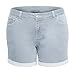 Women's Plus Size Stretch Fitted Cuffed Light Washed Casual Jean Denim Shorts