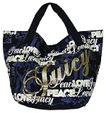 Juicy Couture Black Peace Love Canvas Tote