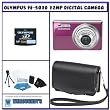 Olympus FE-5010 12MP Digital Camera with 5x Optical Dual Image Stabilized Zoom and 2.7-inch LCD (Plum) + Olympus Casual Style Black Case (Black) + Olympus 2 GB xD-Picture Card Flash Memory Card