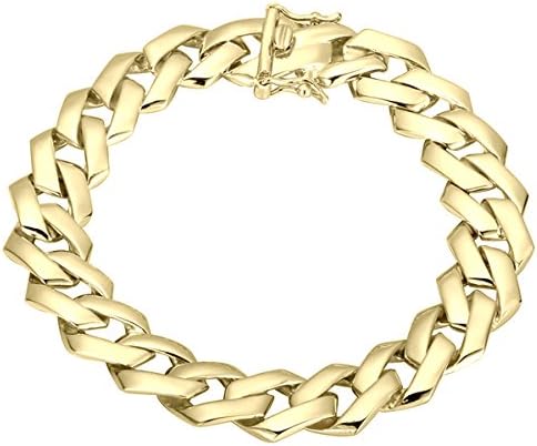18k Yellow Gold plated Brass No Stone Large Link Bracelet with Box Clasp