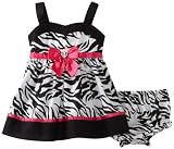 Youngland Baby-girls Infant Sleeveless Woven Animal Print Sundress With Diaper Cover