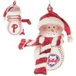 Philadelphia Phillies MLB Striped Acrylic Snowman Ornament (3")