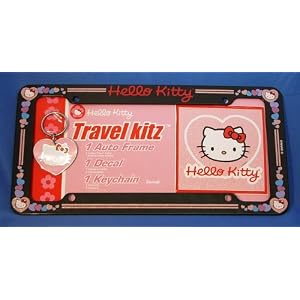 Hello Kitty Hearts Sanrio License Plate Frame, Keychain and Gift Set