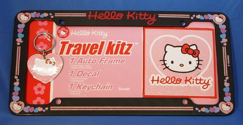 Hello Kitty Hearts Sanrio License Plate Frame, Keychain and Gift Set