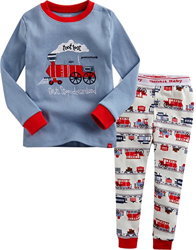 Vaenait Baby 12M-7T Kids Boys Sleepwear Pajama 2pcs Set Toot Toot Train