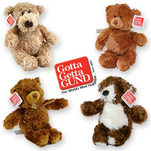 51at%2BpwRH0L GUND   Plush   Mini Teddy Bear 4 Pack