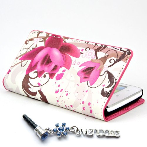 ivencase Wallet Flower 26 Leather Stand Case Cover for Huawei Ascend G510 U8951 + One phone sticker + One