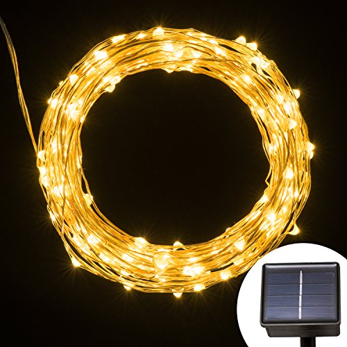 Solar Powered String Light, Kohree 120 Micro LEDs Light String With 20ft Long Ultra Thin String Copper Wire, Seasonal DÃ©cor Rope Light For Weddings, Garden, Patio, Tree, Party, Bedroom, Xmas