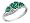 Created Emerald Heart Ring with Diamonds 1.25 Carat (ctw) in 10K White Gold, Size 4.5