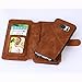 Galaxy S7 Case, S7 Case, CaseUp 12 Card Slot Series - [Zipper Cash Storage] Premium Flip PU Leather Wallet Case Cover With Detachable Magnetic Hard Case For Samsung Galaxy S7, Brown