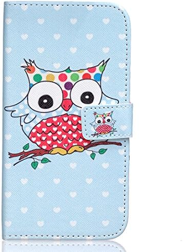 Galaxy J7 Case, J7 Case,Yourfairy [Kickstand Feature] Wallet PU Leather Wallet Flip Case Cover Built-in Card Slot for Samsung Galaxy J7 Case [Polka Dot Owl],Sent Stylus Pen