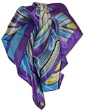 LibbySue-Quintessential Graphic Print Silk Blend Neckerchief Square Scarves