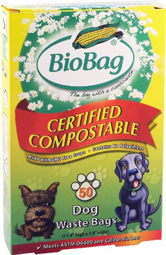 BioBag Dog Waste Compostable Bags, 50-Count Bags (Pack of 4)