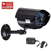 VideoSecu Infrared Day Night Vision Weatherproof Outdoor Home Video CCTV Bullet Surveillance Security Camera with Power Supply and Security Warning Sticker CTA