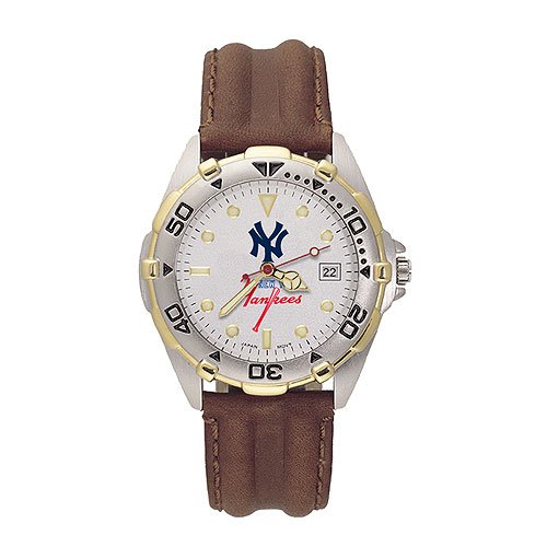 New York Yankees MLB Men's All Star Watch with Leather Band