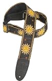 Levy's Polyester/Vinyl Guitar Strap - Jacquard Sun - Black