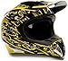 Adult Offroad Helmet Goggles Gloves Gear Combo DOT Motocross ATV Dirt Bike MX Black Yellow Splatter ( XL )