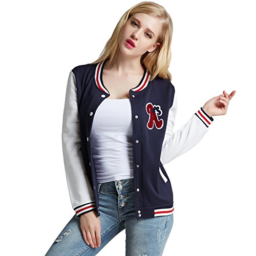Fancyqube(TM) Women Fashion Stand Collar Baseball Sweatshirt Outwear