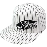 Buy Vans White and Black Pinstripe Flexfit Mens Cap Hat by Vans
