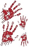 Huge Set 24 Bloody Handprints Wall Window Decals Halloween Decor