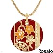 ROSATO Made in Italy Attractive Necklace With 0.90ctw Cubic zirconia Beautifully Crafted in Two tone Enamel and 14K/925 Gold plated Silver. Total item weight 34.1g