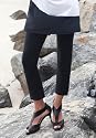 Roamans Plus Size Side-Slit Capris