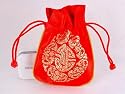 Chinese silk mobile phone cover and holder with neck cord Design 9