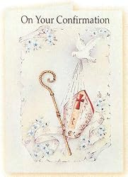 12 Confirmation Greeting Cards with Envelopes, in English (Made in Italy)