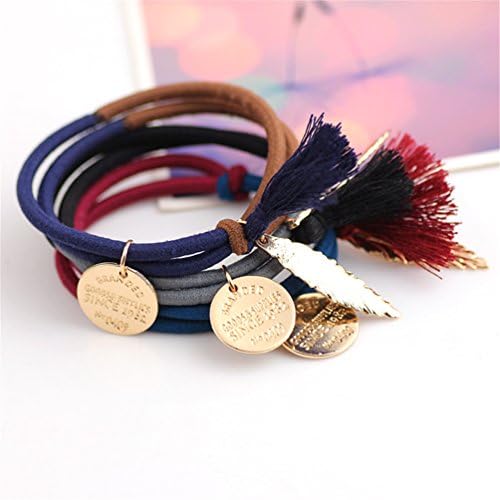 Bling2Bling Fresh and Lovely Leaves Shaped Knitting Wool Girls Hair Ring Hair Band (Black and Grey)