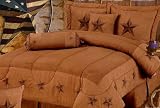 Western Rustic Star 7 Piece Super King Comforter Bed in a Bag Set