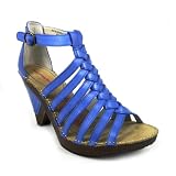Hush Puppies Shelagh Womens Leather Sandals Ladies Cage Heel - Blue