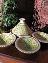 Medium patterned cooking tagine with 4 matching bowls